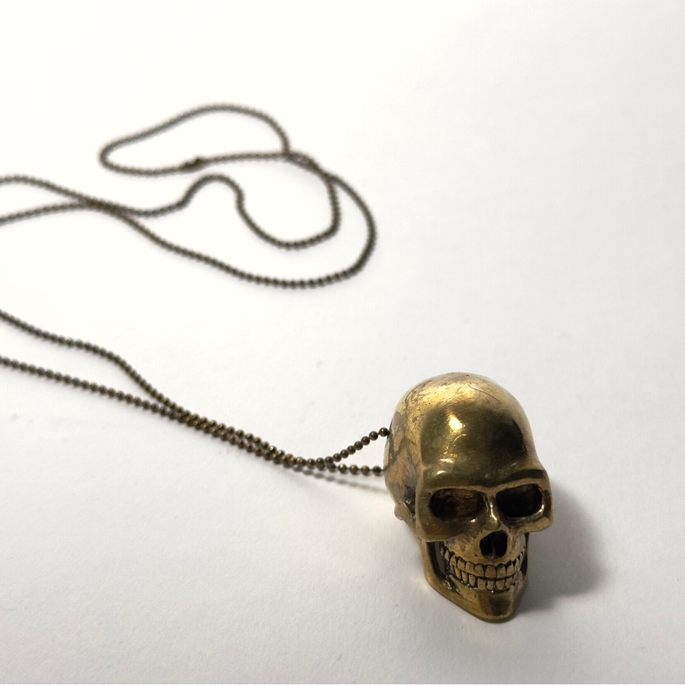Defy Gold Skull Pendant Necklace